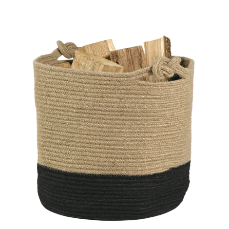 Range-bûches - CORBEILLE CARRICK - NOIR ET BEIGE - DIXNEUF