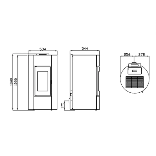 Pack Promo : Poêle à Granulés Etanche Avec Kit Ventouse - EMAFLAM ALBA Bordeaux - 11.4 KW – Image 8