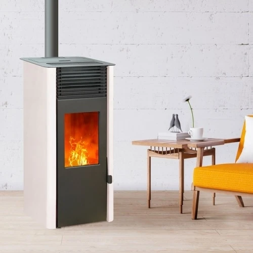 Pack Promo : Poêle à Granulés Etanche Avec WiFi - EMAFLAM REVA Blanc - 8.2 KW – Image 3