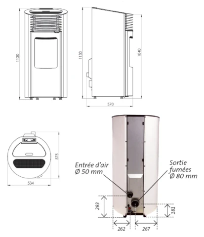 Poêle à Granulés Etanche Connecté - EMAFLAM REVA Bordeaux - 8.2 KW Bordeaux – Image 12