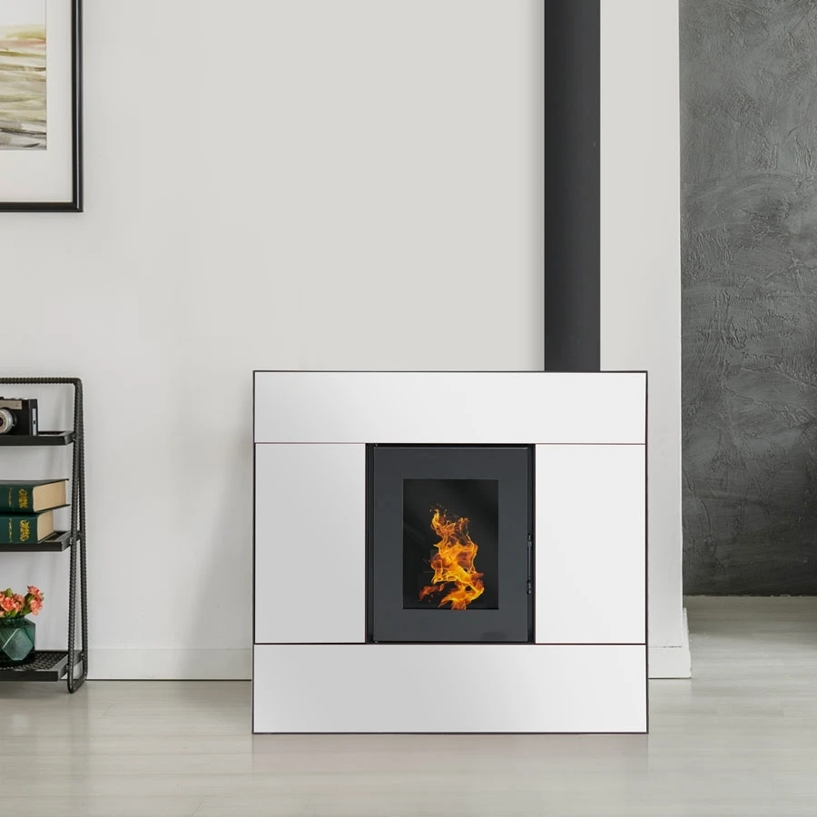 Poêle à Granulés Etanche EMAFLAM SYLA 9 KW Blanc
