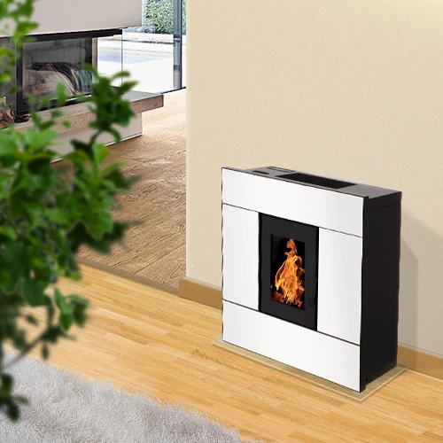 Poêle à Granulés Etanche EMAFLAM SYLA 9 KW Blanc – Image 2