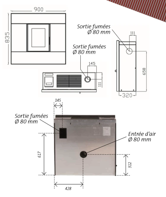 Poêle à Granulés Etanche EMAFLAM SYLA 9 KW Blanc – Image 6