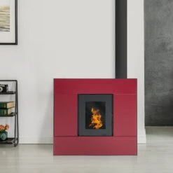 Poêle à Granulés Etanche EMAFLAM SYLA 9 KW Bordeaux
