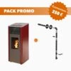 Pack Promo : Poêle à Granulés Etanche Connecté - EMAFLAM REVA Bordeaux - 8.2 KW