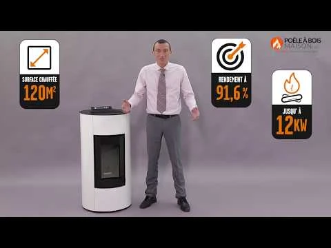 Poêle à Granulés Etanche - EMAFLAM ALBA Noir - 11.4 KW – Image 8