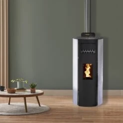 Poêle à Granulés Etanche - EMAFLAM CALI Blanc - 8,2Kw