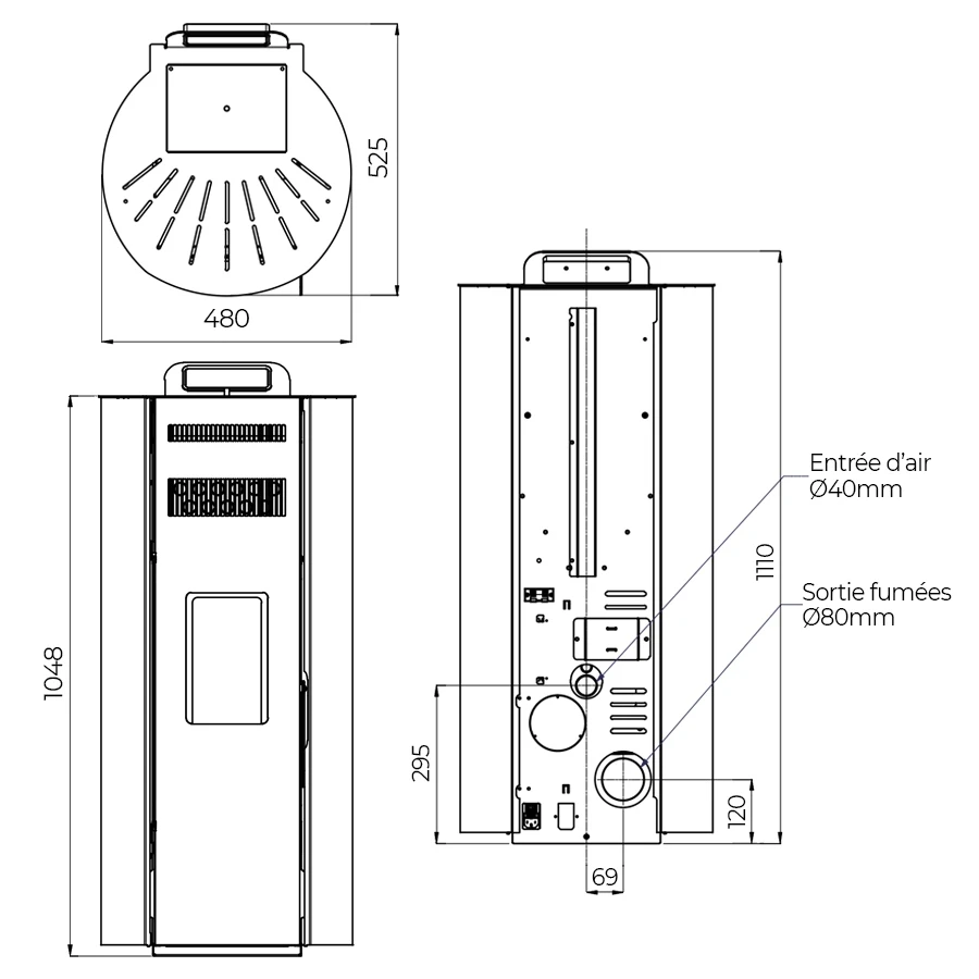 Poêle à Granulés Etanche - EMAFLAM CALIXTE Blanc - 12,1kW – Image 5