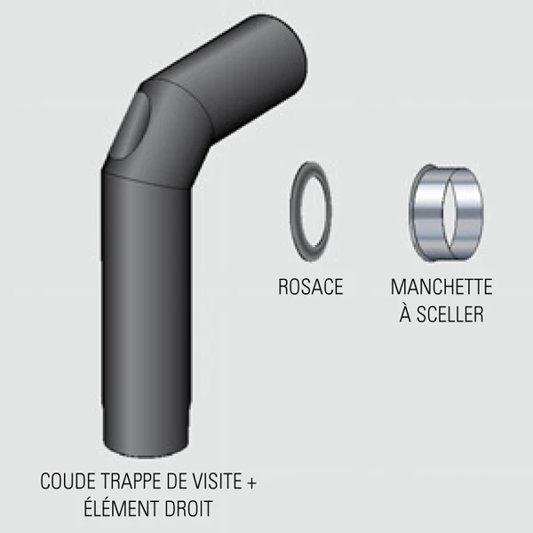 Kit De Raccordement Acier 2 Mm Noir Mat De 150 Mm De Diamètre - POUJOULAT - 50150987 – Image 2