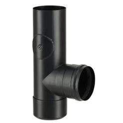 Té Tampon Avec Trappe De Visite émaillé POUJOULAT Noir Mat Ø 80 Mm