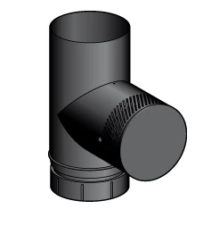 Té Régulateur POUJOULAT Régul'art émaillé Noir Diamètre 130 Mm